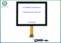 Écran tactile de GG de 15 pouces/écran tactile capacitif d'USB avec la couverture en verre